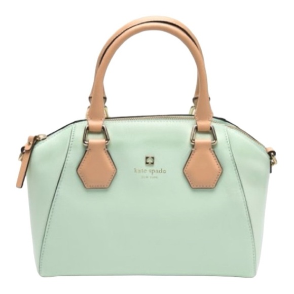 KATE SPADE-MINT MOJITO PIPPA PARNELL STREET LEATHER SATCHEL - Picture 1 of 16
